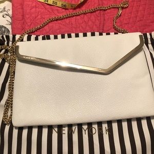 Henri Bendel white cross body / clutch purse